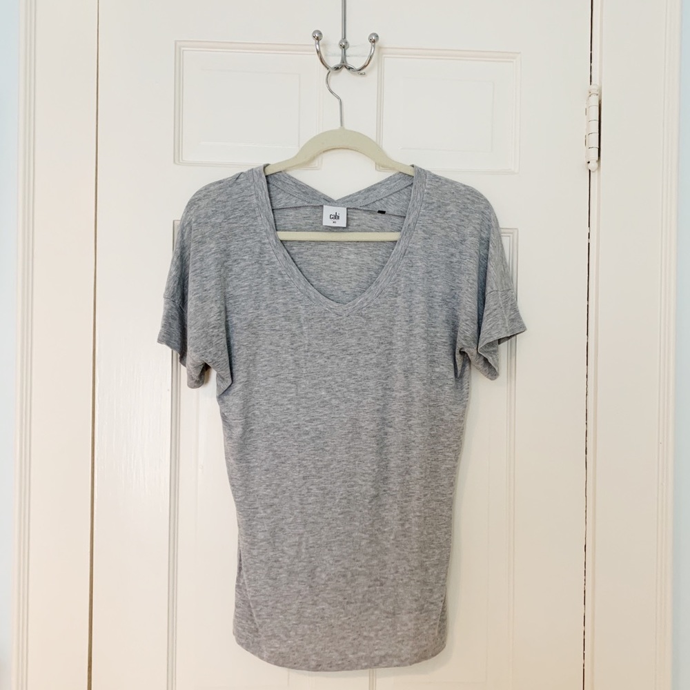 CAbi Heather Gray V-Neck Tee